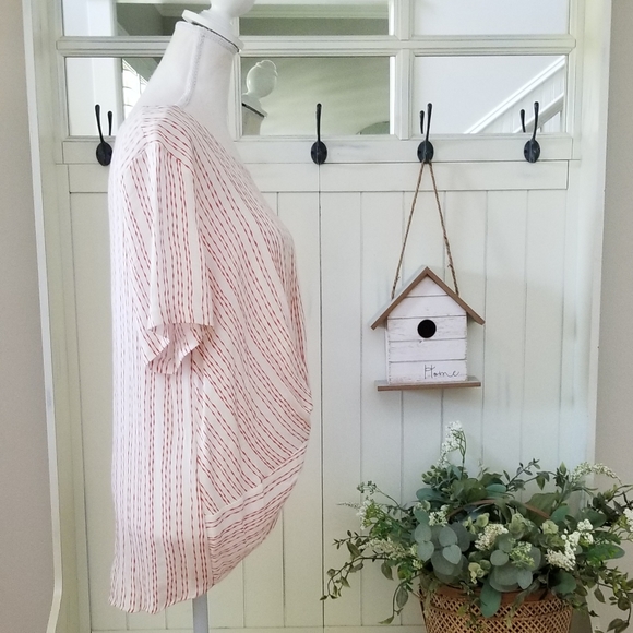 NWT! Böhme S/S Pattern Rust/Cream Knot Top Blouse - Picture 5 of 12